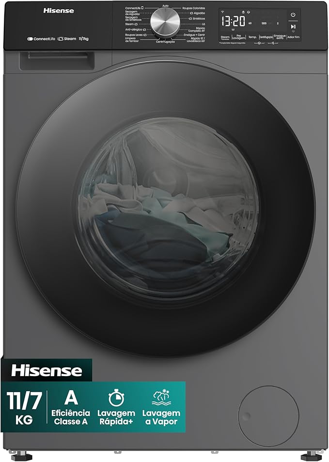Lava e Seca Hisense 11kg Titanium WD3S11